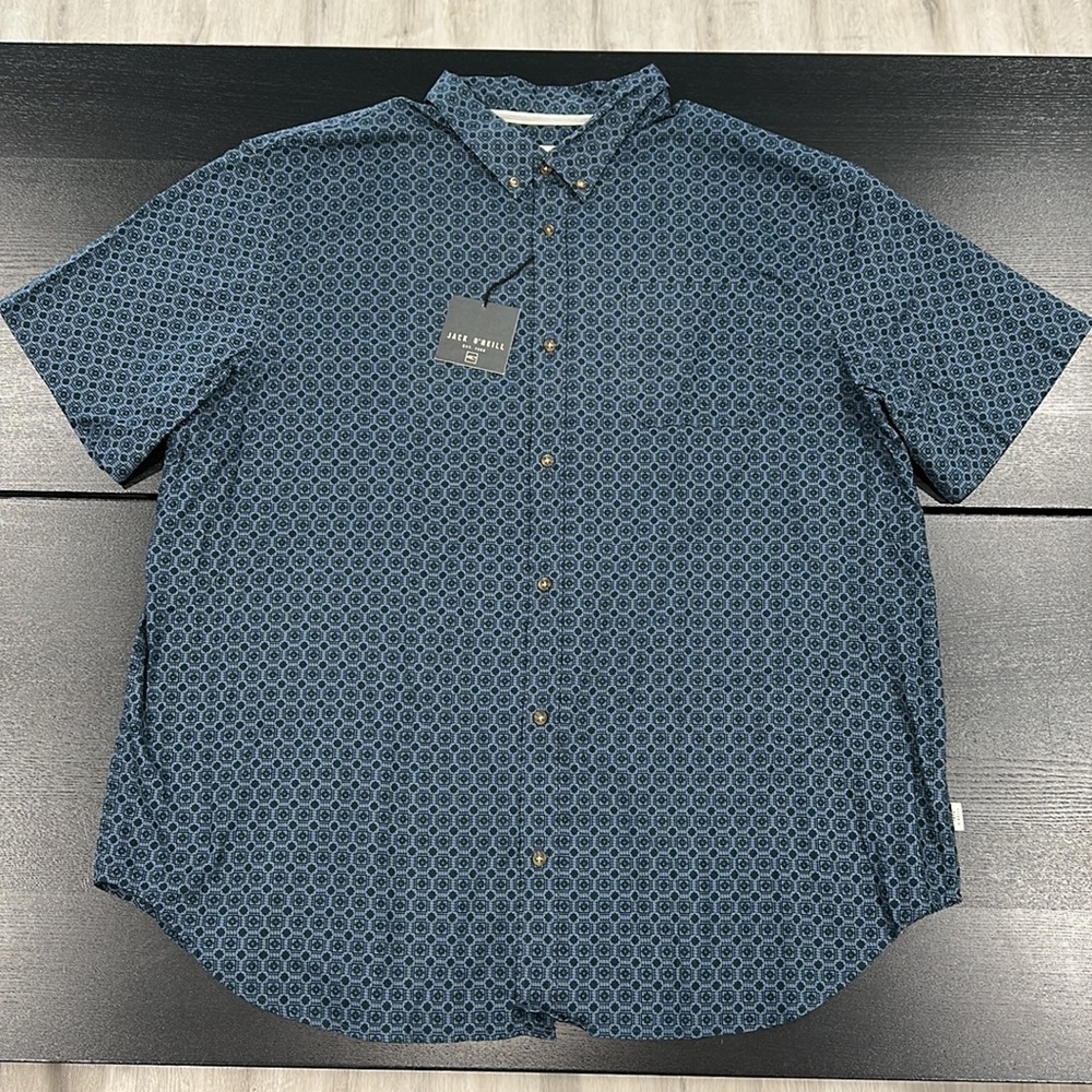 Jack O’Neill Mens Blue Button Up Collar Shirt with Pocket - 2XL